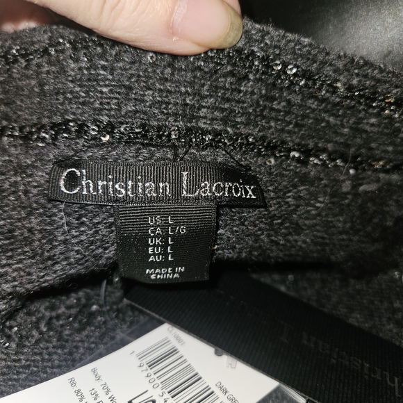 Christian Lacroix Dark Gray Button-Up Cardigan - Picture 5 of 6